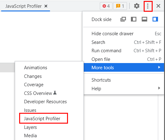 Access to JavaScript Profiler