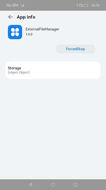 Application details screen
