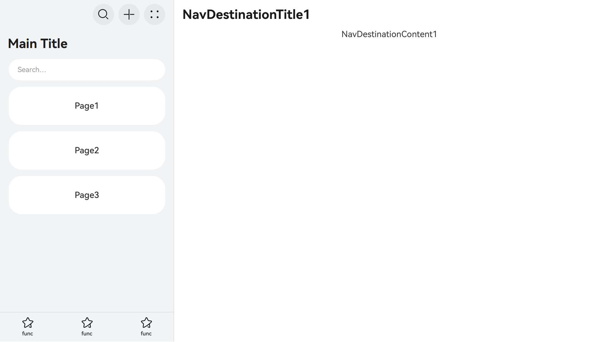 Navigation in split mode