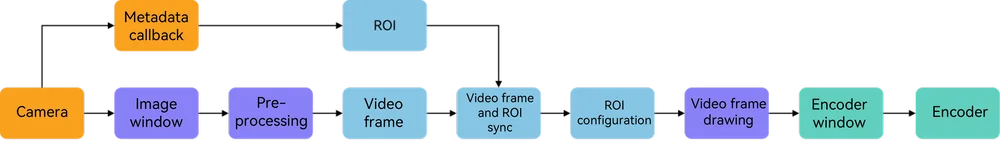 ROI configuration process via the NativeBuffer metadata API