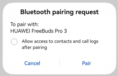pair request dialog