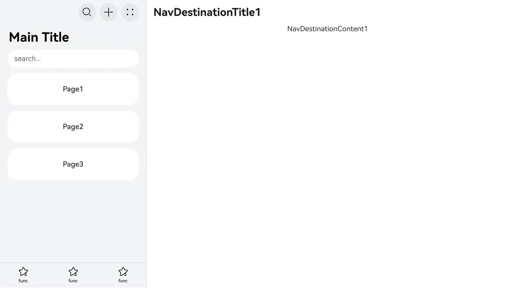 Navigation in split-view mode
